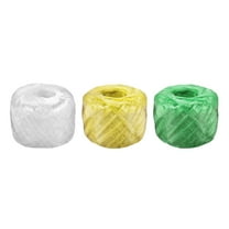 Uxcell Polyester Nylon Plastic Rope Twine Household Bundled for Packing,100m Length,White Yellow Green,3 Rolls
