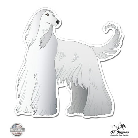 Afgan Hound - 3" Vinyl Sticker - For Car Laptop I-Pad Phone Helmet Hard Hat - Waterproof Decal