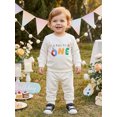 thumbnail image 4 of RUINIXCW Baby Boy 1st Birthday Outfits Letter Print Long Sleeve Crew Neck Sweatshirts and Joggers Pants 2 Piece Set, 4 of 9