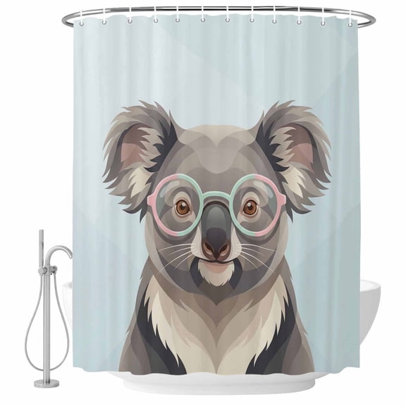 Blue Cola Shower Curtain, Waterproof Shower Curtains for Bathroom, Funny Animals Modern Art Washable Fabric Bathtub Curtain Set Bath Decor with 12 Hooks Standard 72"x72"