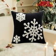 thumbnail image 6 of Nkmbld Merry Christmas Decorative Throw Pillow Covers Sofa Cushion Back Pillowcase Cushion for Winter Holiday Farmhouse Home Sofa Couch Decoration, Black, 6 of 7