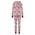 thumbnail image 5 of haxmnou women long sleeve hooded christmas printed pyjamas nightwear jumpsuit sleepwear red l, 5 of 7