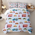 thumbnail image 2 of Manfei Cartoon Cars Print Quilt King,Modern Sports Art King Coverlet Set,Blue,3 Pieces, 2 of 7