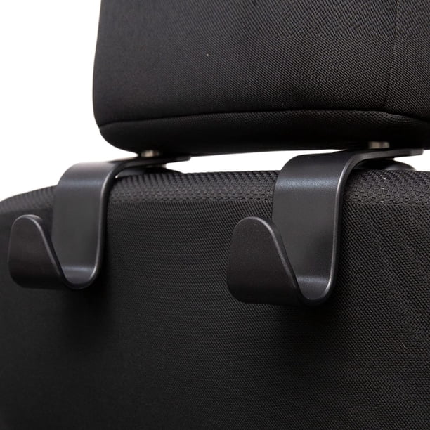 Gancho para reposacabezas de asiento de coche, paquete de 2, organizador de almacenamiento universal para bolso, monedero, abrigo, apto para vehículo universal, color negro, tipo S