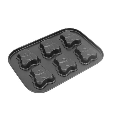 Charity Bear - Unique Bargains Metal 6 Cavities Bear Shape Cookie Bread Cake Chocolate Mold Baking Pan