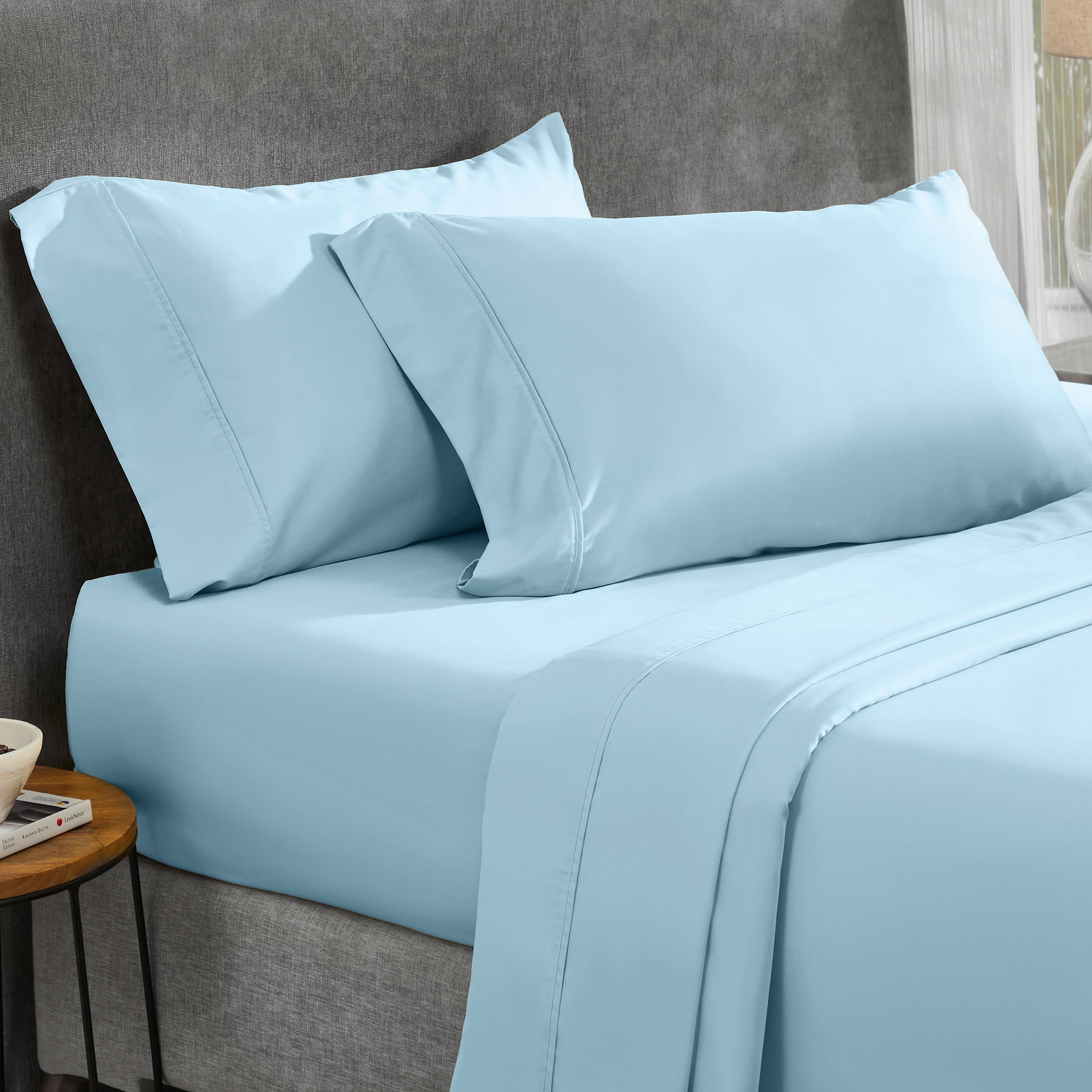 Details about   New SKY BLUE Wamsutta 400 Thread Count 100% Cotton Sateen STANDARD Pillowcases 