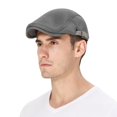 thumbnail image 3 of Minzimin Mens Breathable Mesh Summer Hat Adjustable Newsboy Beret Ivy Cap Cabbie Flat Cap, 3 of 6