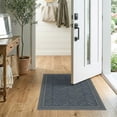thumbnail image 2 of ODIKA Herringbone Interwoven Lattice Traditional Bordered Geometric for Entryway, Kitchen, Laundry Room, Stain Resistant Thin Throw, 2 of 7