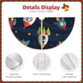 thumbnail image 4 of Daiia Spaceships and Stars Drawing Merry Christmas Tree Skirt , Xmas Large Lace-up Tree Skirt, Santa Snowflakes Rustic Home Decorations New Year Party Farmhouse Decor-48", 4 of 7