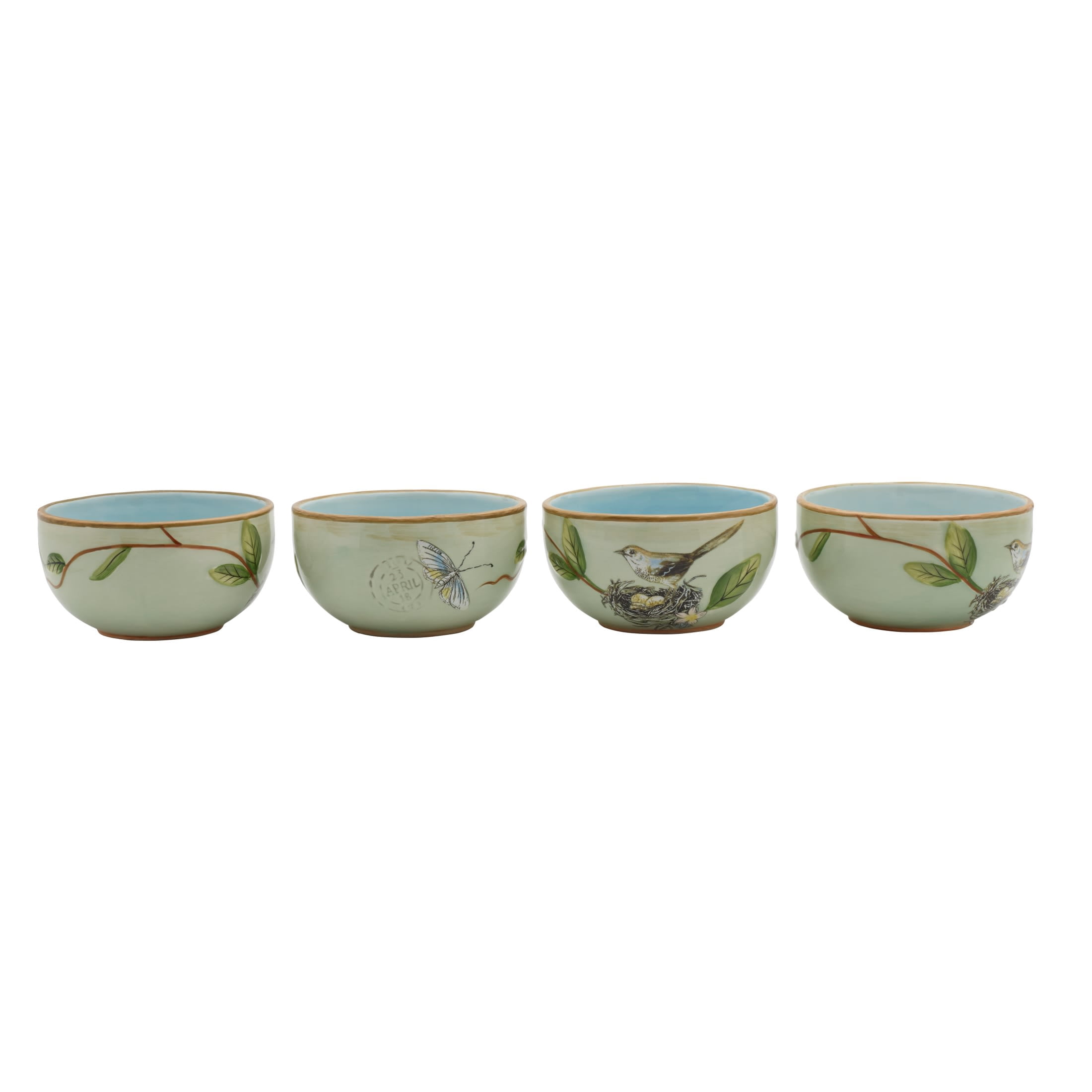 Fitz and Floyd Toulouse 19 oz Green Earthenware Small Tableware Bowls (4 Count)