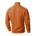 thumbnail image 3 of ZQUUVOU Men's Turtle Neck Jacquard Sweater Long Sleeve Cabled Knit Warm Casual Tops Winter Fashion Pullover Orange, 3 of 5
