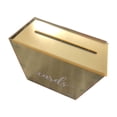 thumbnail image 2 of Caja grande de acrílico para tarjetas, caja de regalo con sobre grande para hacer tú mismo, dinero de boda de acrílico Dorado, 2 of 9