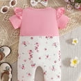 thumbnail image 5 of mgoYE Newborn Baby Girl Summer Clothes Short Sleeve Bubble Romper Bow Shorts Jumpsuit Infant Outfit 0 3 6 9 12 18 Months(Pink,6-9 Months), 5 of 8