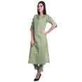 thumbnail image 3 of Moomaya 2-Piece Womens Cotton Printed Kurta Pant Set Indian Dress Ethnic Set, 3 of 7