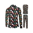 thumbnail image 2 of Franhais Tuxedo Suits for Men 3 Piece Regular Fit Suit Snowflake Snowman Print Blazer Jacket Pants Vests Men Suit Set for Christmas, 2 of 9