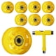 thumbnail image 1 of Paquete de 8 ruedas de patinaje de cuatro ruedas con rodamientos, 32x58 mm, 82a, amarillas, 1 of 5