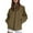 Coffee, variant on Women's Hooded Windbreaker Jacket Full-Zip Solid Casual Relaxed Fit Jacket Outerwear