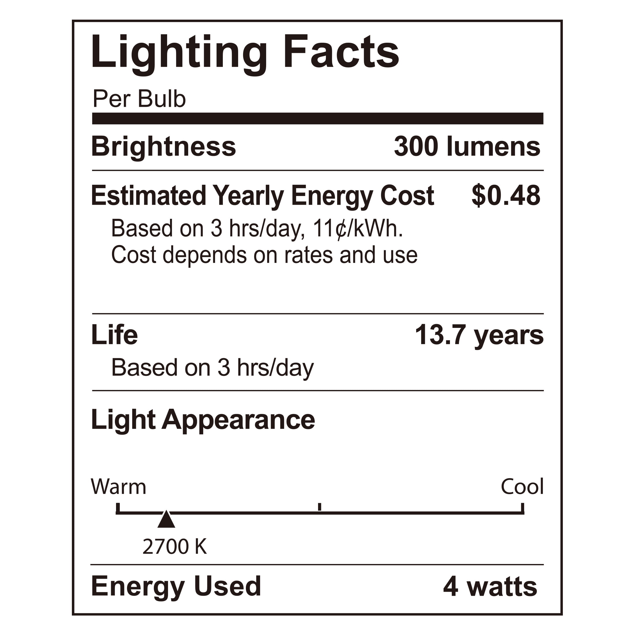 Better Homes & Gardens 4W(40W Equivalent) Soft White Dimmable ST19 Thin Filament Light Bulb E26 Base 2 Pack