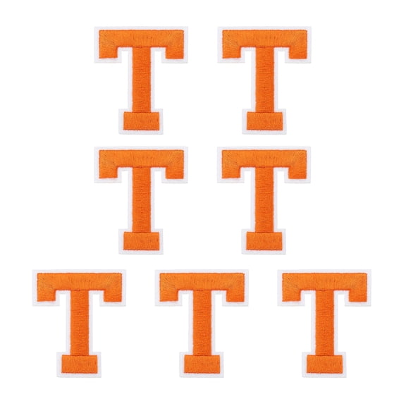 Uxcell 7 Pcs Iron-on Letter Patches, 2.4 Inch Iron-on Letter-T for Clothing Alphabet Embroidery Applique Patches for Clothes Hats Jeans Jacket Backpacks DIY Accessories, Orange