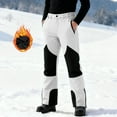 thumbnail image 4 of qucoqpe Mens Snowsports Cargo Pants Insulated Snow Ski Pants Winter Colorblocked Fleece Lined Waterproof Snowboarding Trousers, 4 of 9