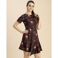 thumbnail image 3 of Moomaya Short Sleeve Asymmetric Printed Dress - Women's Trendy Casual Dress, 3 of 9