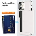 thumbnail image 7 of JETech Wallet Case for iPhone 12/12 Pro 6.1-Inch with Card Holder, Dual Layer Shockproof Protective Phone Cover, Sliding Hidden Slot (White), 7 of 7