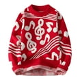 thumbnail image 1 of Chandail à Manches Longues Rouge pour Homme Automne Hiver Col Rond Imprimé Décontracté Jacquard Crochet Chaud Duveteux Rayé Tricot Torsadé Uni Homme 2025 Vêtements Concert Country Y2K TTG, 1 of 8
