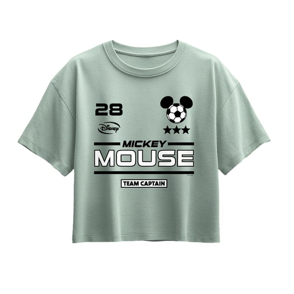 Disney - Mickey Soccer Jersey - Youth Girls Boxy T-Shirt