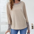 thumbnail image 2 of Moda mujer casual manga larga cuello redondo patchwork señoras tops sudaderas Fridja FKASFK2335, 2 of 6