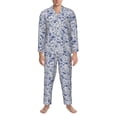 thumbnail image 3 of Daiia sea animals for Men's Long-Sleeved Pajama Set – Soft & Comfortable Sleepwear Button-Up Pajamas Cozy Lounge Wear-XX-Large, 3 of 7