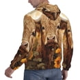 thumbnail image 6 of Honeii Vintage Sunflower Cow Pattern Mens Hoodies Men's Loose Sleeve Sweatshirt,Pullover Hooded Sweatshirt for Men,Essentials Hoodie-Large, 6 of 7