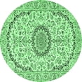 thumbnail image 1 of Ahgly Company Indoor Round Medallion Emerald Green Traditional Area Rugs, 8' Round, 1 of 4