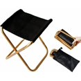 thumbnail image 1 of Mini taburete plegable dorado con bolsa, ultraligero compacto de aluminio con bolsa de transporte para jardín, playa, pesca, senderismo, camping, picnic, 1 of 5