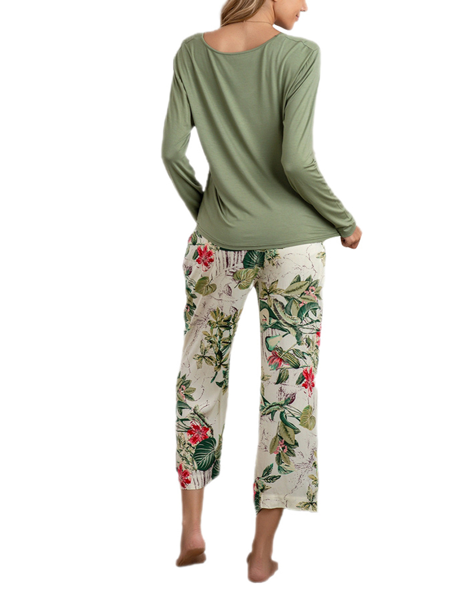 Blouse Floral Wide Leg Pants Trousers 