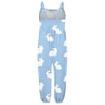 thumbnail image 4 of MIXUE Girls Jumpsuits & Rompers Kids Summer Rabbit Print Spaghetti Strap Sleeveless Overalls Bodysuits Daily-Wear,Blue,7-8 Years, 4 of 4