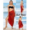 thumbnail image 3 of HAPPY BAY Women's Summer Beach Beachwear Sarong Coverups Bathing Suit Wraps Skirt Long Chiffon Wraps Swim Cover ups for Swimwear for Women One Size Solid, Red, 3 of 4