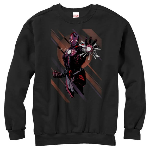 Men's Marvel Iron Man Heart  Sweatshirt Black Small