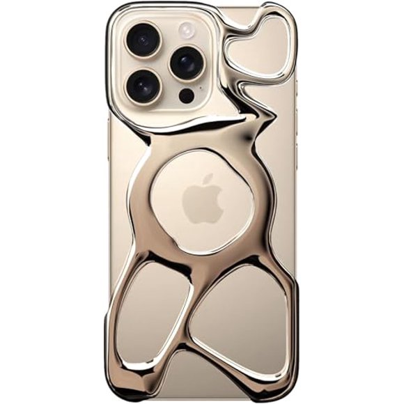Angry Miao Emptiness - Funda Para Iphone 16 Pro (Solamente), Compatible Con Magsafe, 0.88 Oz, Ligera, Disipadora De Calor, Amplia Protección (Oro Desierto)