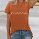 thumbnail image 1 of MKLEKYY Camiseta Mujer Camisetas Casuales De Moda Para Mujer, Con Cuello Redondo, Estampadas, De Verano, De Manga Corta, Holgadas E Informales Talla L, 1 of 3