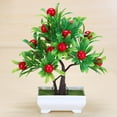 thumbnail image 2 of Farfi Plastic Artificial Orange Tree Bonsai Faux Plant Fake Potted Flower Home Office Garden Decor (Hot Pepper), 2 of 11