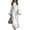 White#9, variant on Women's Long Dress Bell Sleeve Round Neck Lace Up Bandage Tie Wedding Party Maxi Dresses Black M