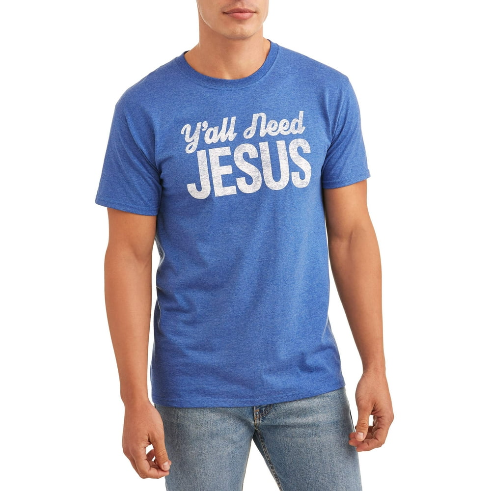 Humor - Men's Y'All Need Jesus Humor Short Sleeve Graphic T-Shirt, up ...