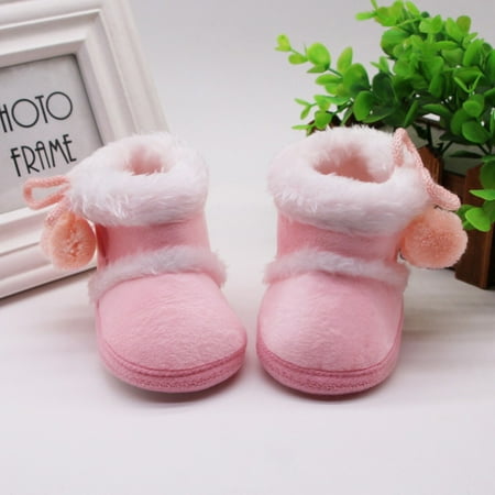 

YOHOME Infant Newborn Baby Girls Cashmere Plush Winter Boots Bandage Warm