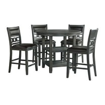 Pemberly Row Transitional Counter Height 5PC Dining Set in Gray