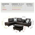 thumbnail image 4 of Golden Furniture Sectional Sofa Set, Faux Leather Sofa, Chaise Sectional Set with Ottoman, 4 of 9