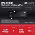 thumbnail image 3 of MB Quart Discus Monoblock Marine Amplifier with Top Mounted Controls, 600 Watts, 3 of 10