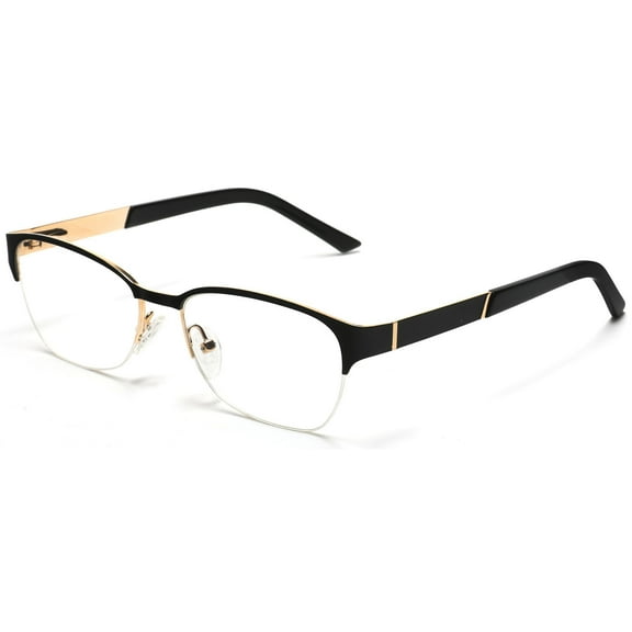 Tango Optics Metal Optical Eyeglasses Frame Luxe Stainless Steel Jackie O Tan Gold For Prescription Lens -