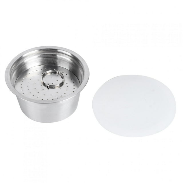 Cápsula de Café reutilizable de acero inoxidable con tapa de silicona filtro de alimentaria para cafet