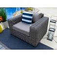 thumbnail image 4 of Malmo 4-Piece Resin Wicker Outdoor Furniture Conversation Sofa Set, Two Armchairs, and Coffee Table (Full-Round Gray Wicker, Polyester Light Gray), 4 of 10