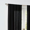 thumbnail image 4 of CANNON Solid Cotton Percale Black 50x96 Window Curtain Pair, Solid Color Themed, Oeko-TEX Certified Confidence, 4 of 5